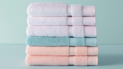 Freshly Laundered Towels Stacked Neatly