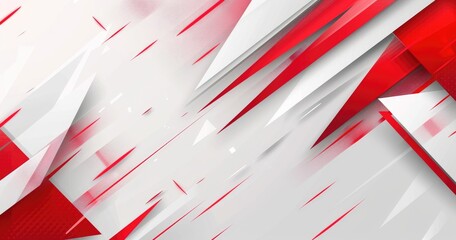 Obraz premium Abstract design featuring sharp angles and a dynamic red and white color scheme.