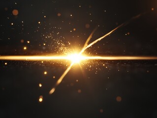 A radiant burst of light with sparkling particles, set against a dark backdrop, creating a mesmerizing and ethereal atmosphere.