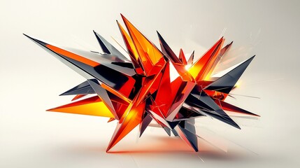 Abstract Red And Black Crystal Shard Explosion