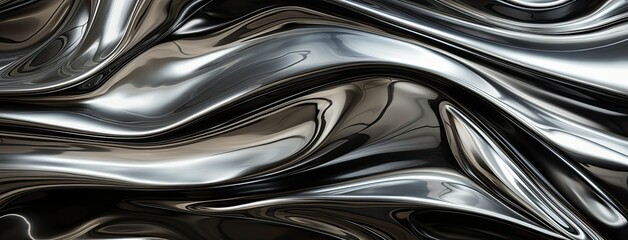 Liquid shiny metal in silver gray color. 