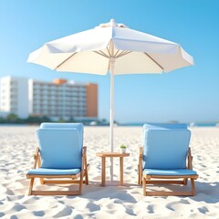 Tropical beach resort, white sand beach