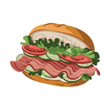 recommend clip art: Delicious Colorful Sandwich Vector Illustration