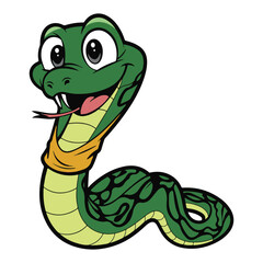 Fototapeta premium Cute baby snake cartoon vector illustration