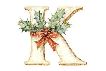 Letter K Christmas tree decoration Alphabet.