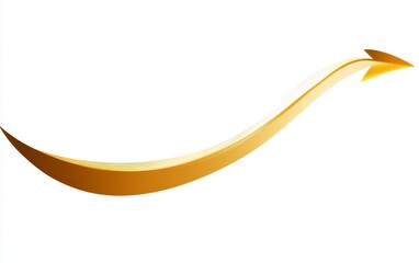 Fototapeta premium Golden curved arrow pointing right, growth concept. (1)