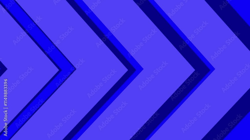 Poster arrow loop animation background. abstract geometric pattern with blue chevron shapes creating a dyna