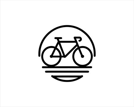 Bicycle icon vector logo template. Line art Bicycle logo design icon symbol vector illustration. Bicycle sign