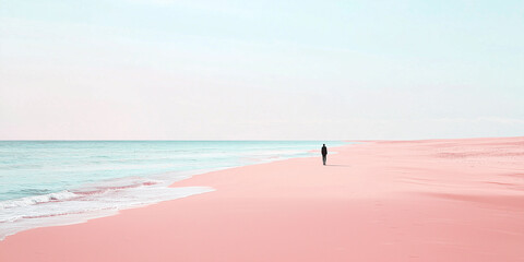 Obraz premium Pink beach background