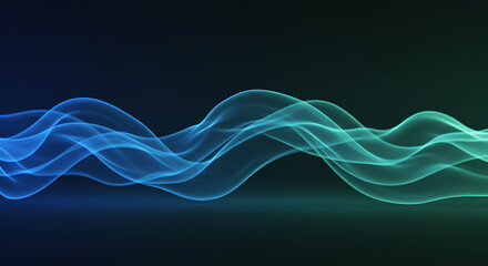 Abstract Blue Green Wave Flow Energy Motion Background