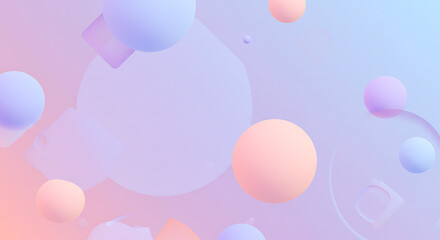 Pastel Abstract Background Soft Colors 3D Shapes Geometric Design Mobile Wallpaper