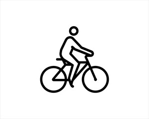 Fototapeta premium person riding a bike vector illustration.