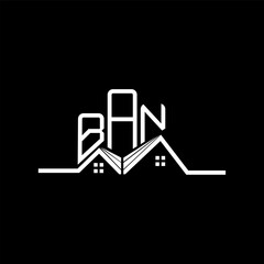 BAN Real State logo design, BAN simple and modern logo. BAN luxurious alphabet design