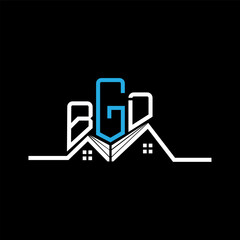 BGD Real State logo design, BGD simple and modern logo. BGD luxurious alphabet design