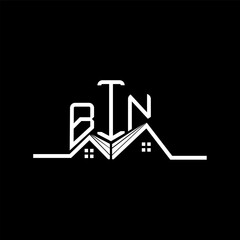 BIN Real State logo design, BIN simple and modern logo. BIN luxurious alphabet design