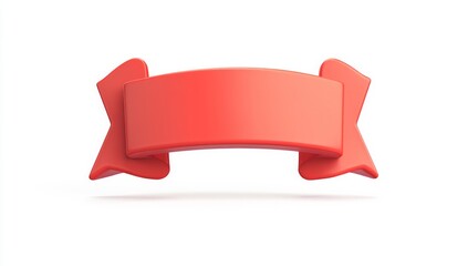red banner icon on a white background,