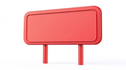 Fototapeta premium red plastic signboard without lights, banner isolated on white background 