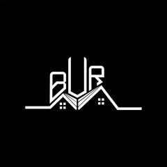 BUR Real State logo design, BUR simple and modern logo. BUR luxurious alphabet design