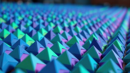 Obraz premium Abstract Array of Colorful Triangular Forms in a Geometric Pattern