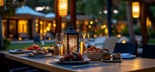 Outdoor Dining Experience at Night.