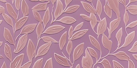 Minimalist Botanical Pattern with Soft Pastel and PANTONE 17-1230 Mocha Mousse Tones