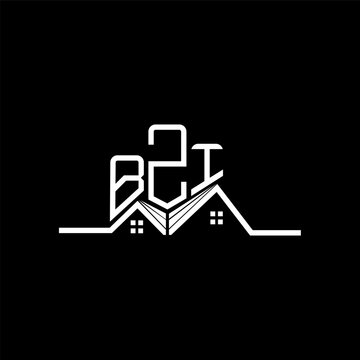 BZI Real State logo design, BZI simple and modern logo. BZI luxurious alphabet design
