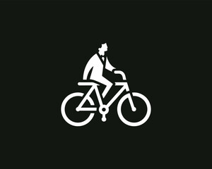 Line art Bicycle logo design icon symbol vector illustration. Bicycle sign