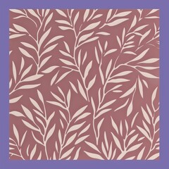 Minimalist Botanical Pattern with Soft Pastel and PANTONE 17-1230 Mocha Mousse Tones