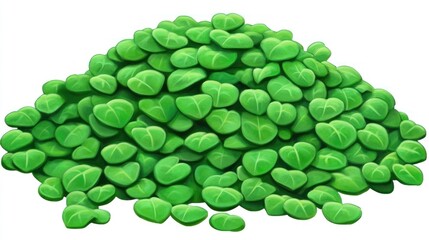 Pile of vibrant green leaves.