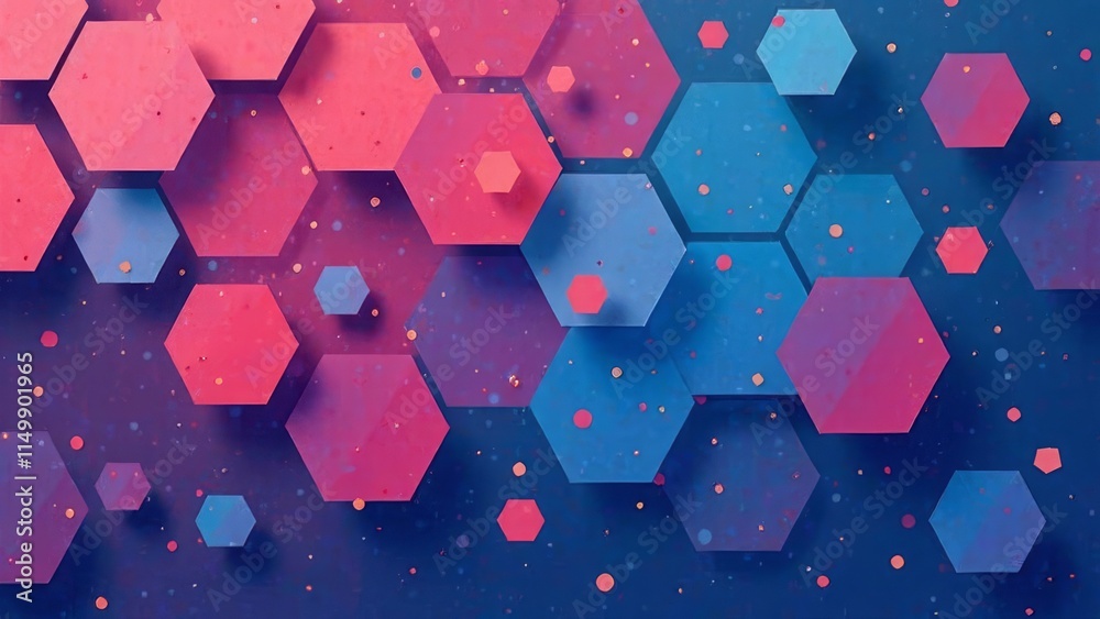 Poster a colorful abstract background with blue and pink shapes