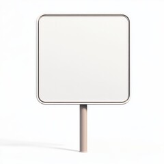 Fototapeta premium white square road sign on white background