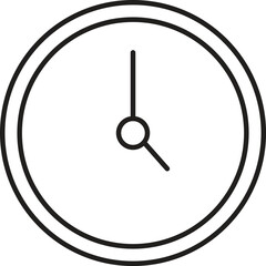 Clock Line Icon. Clock icons in line style set isolated on white background. Time icon. Vector Editable Stroke with transparent background.