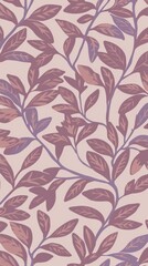 Minimalist Botanical Pattern with Soft Pastel and PANTONE 17-1230 Mocha Mousse Tones