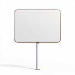 white square road sign on white background