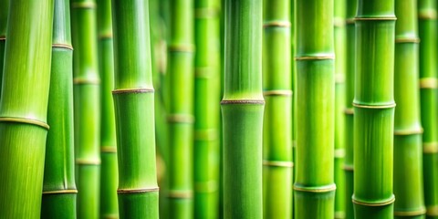 Fototapeta premium Natural Green Bamboo Texture, Stems, Blurred Background - Rule of Thirds Photography