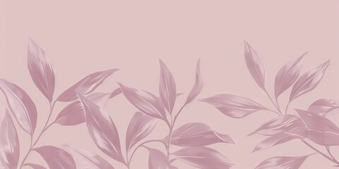 Minimalist Botanical Pattern with Soft Pastel and PANTONE 17-1230 Mocha Mousse Tones