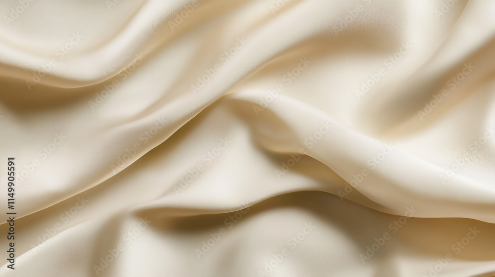Wall mural abstract draped beige fabric texture white and tan background with a pattern of waves. the waves are