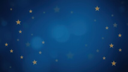 Soft Focus Blue Background with Scattered Gold Stars