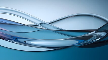 Fototapeta premium Flowing gradient transparent multilayer glass background, 3d rendering