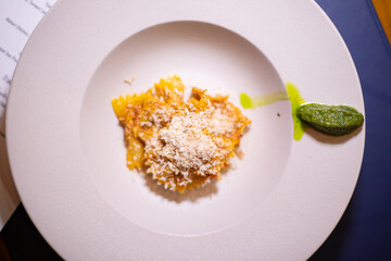 Farfalle pasta with tomato sauce