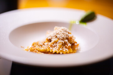 Farfalle pasta with tomato sauce