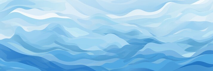 Obraz premium Abstract Illustration Featuring Dynamic Layers of Blue Waves Creating a Calming and Immersive Oceanic Atmosphere
