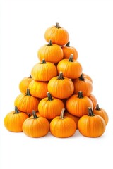 Obraz premium Piles of pumpkins isolated on white background for autumn decor