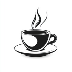 A steaming cup of coffee sits on a saucer