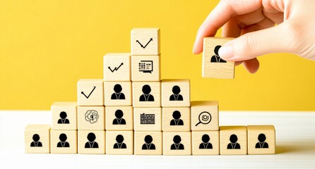 Strategic Human Resource Management Wooden Blocks Concept