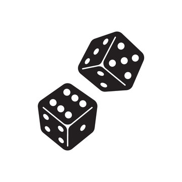 recommend clip art: Pair of casino dice logo icon design. Game dice in flight for gamble or gambling sign illustration, vector.