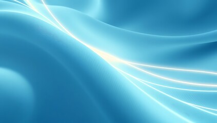 Abstract Blue Waves With Glowing Lines Background