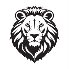 Obraz premium lion head vector style image with and white background
