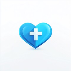 Fototapeta premium Modern and elegant logo for healthcare company featuring heart and cross