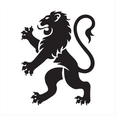 lion head vector style image with and white background